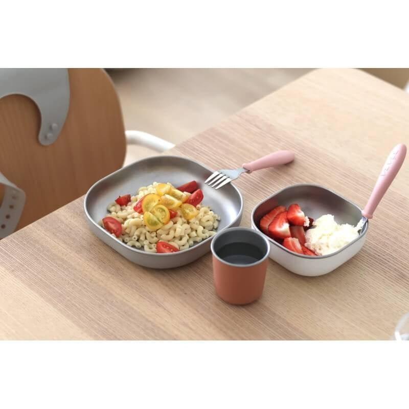 Beaba Stainless Steel Meal Set - Terracotta