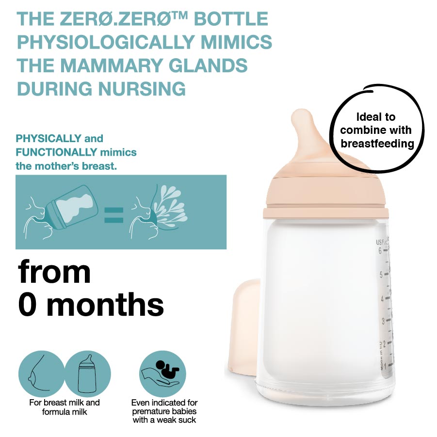 Zero Zero Anti-Colic Bottle 180ml - Adaptable Flow