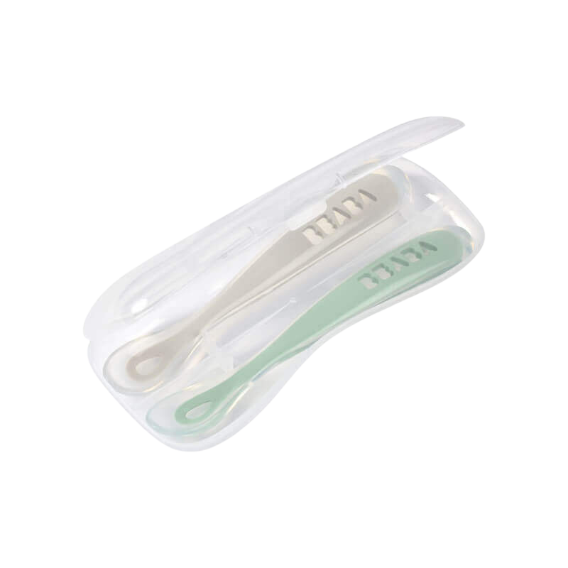 Beaba 1st Stage Silicone Spoons 2 Pack with Case