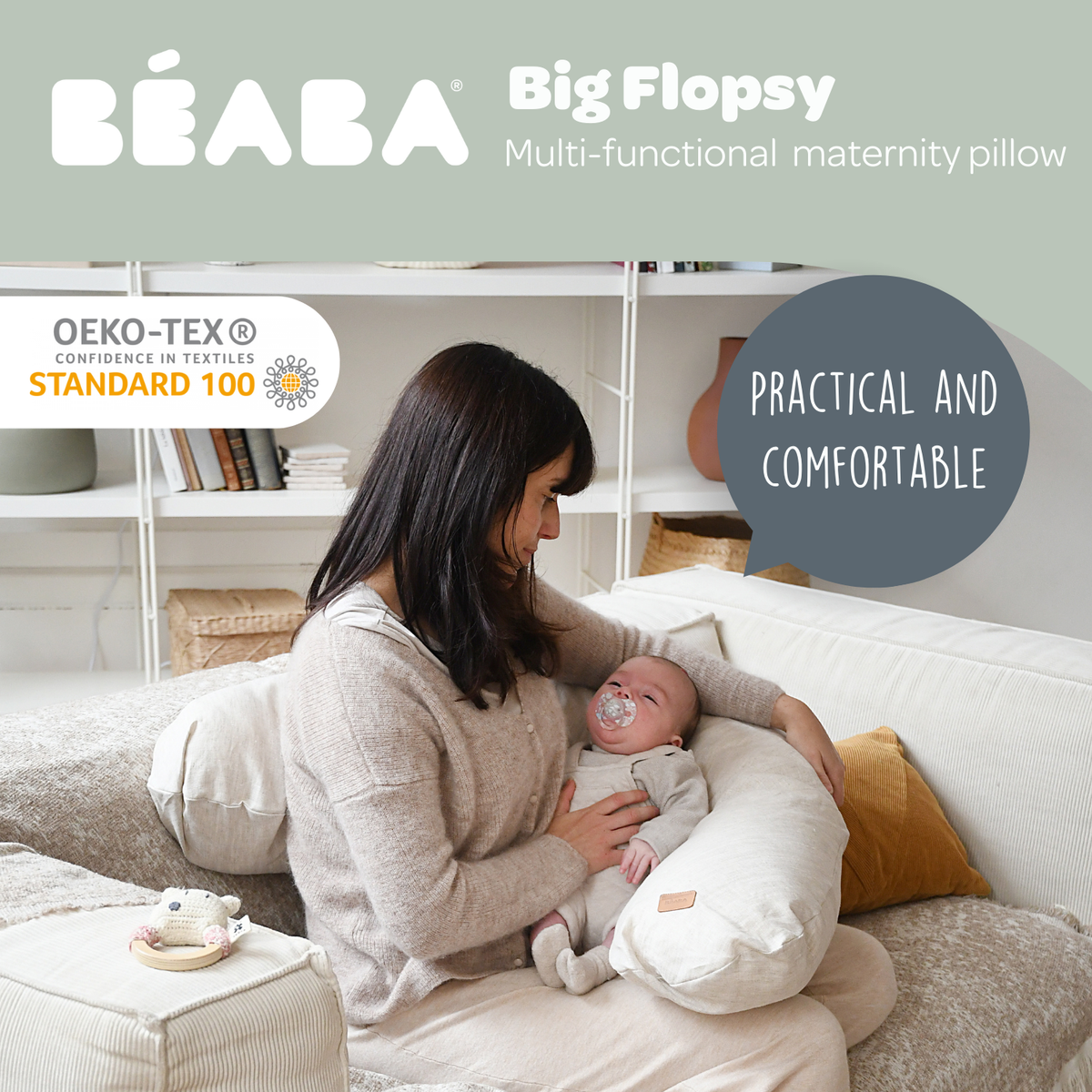 Big Flopsy Jersey Nursing Pillow - Nature