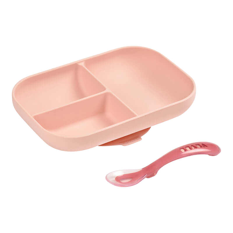 Beaba Divided Silicone Plate and Spoon Set