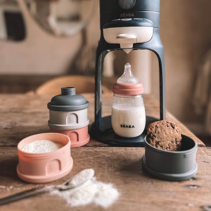 Beaba Formula & Snacks Container - Mineral Grey/Pink