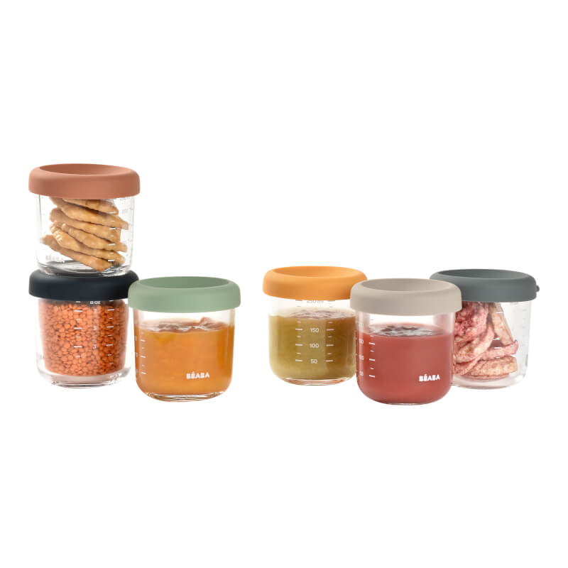 Beaba Glass & Silicone Containers 6 Pack - 250ml