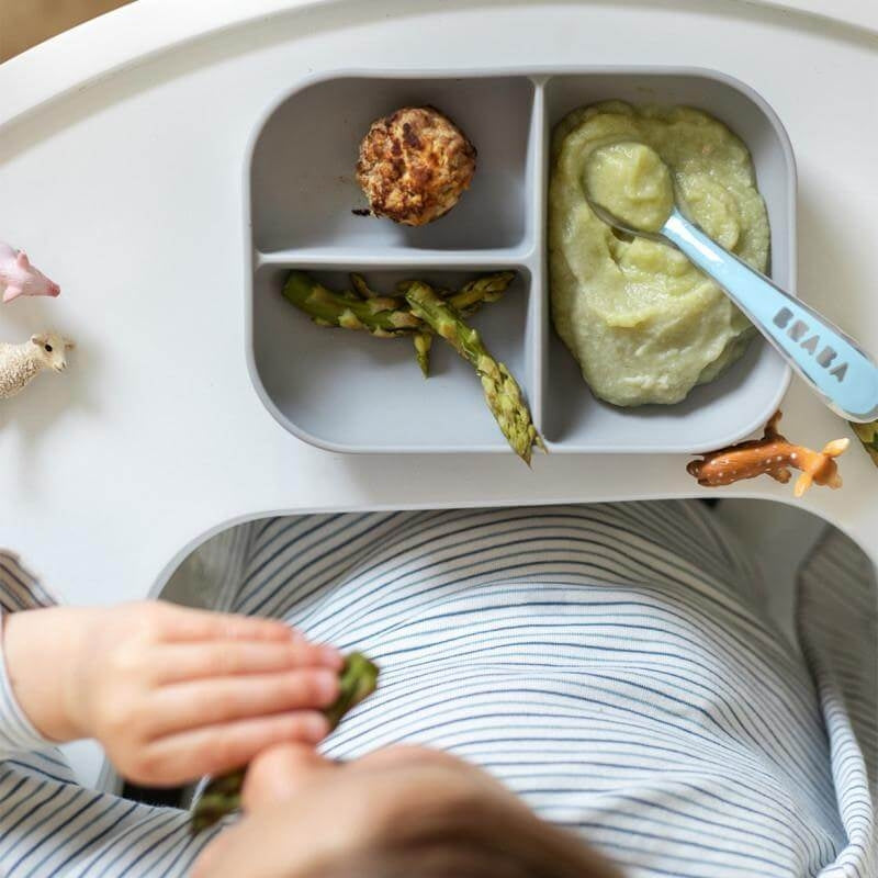 Beaba Divided Silicone Plate and Spoon Set