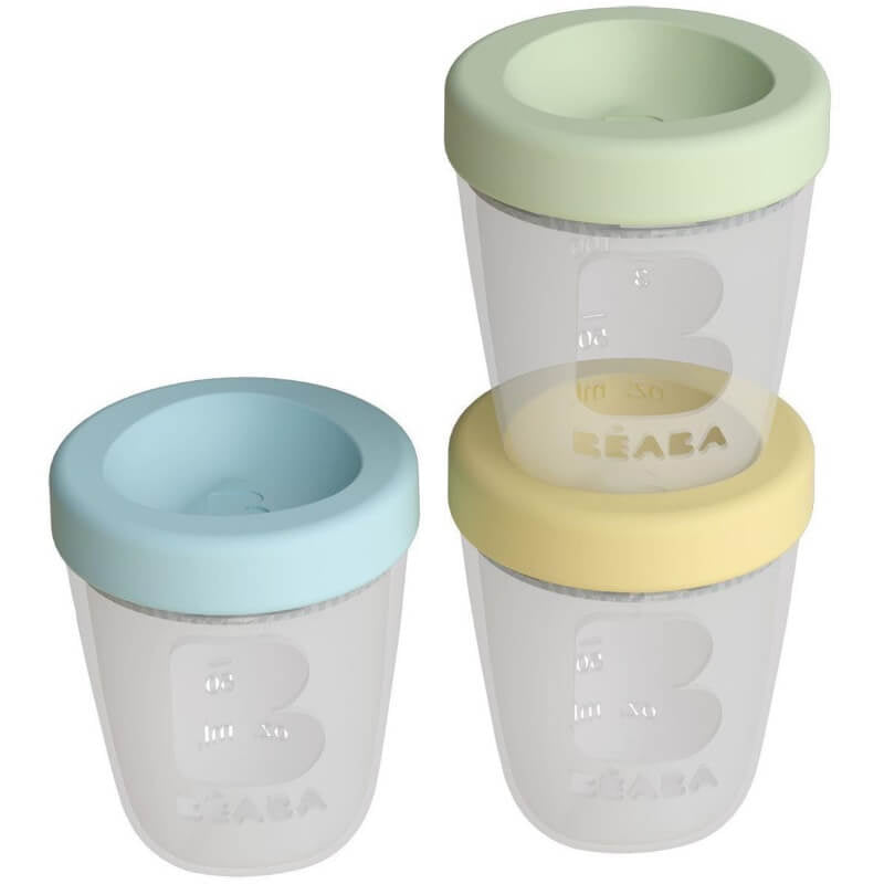 Beaba Silicone Containers 200ml, Set of 3 - Spring