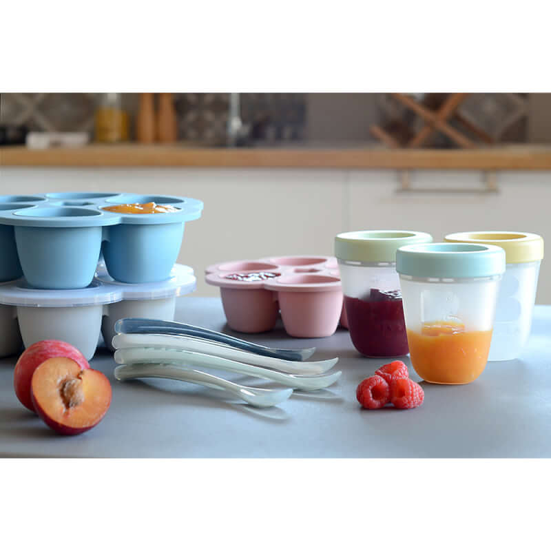 Beaba Silicone Containers 200ml, Set of 3 - Spring