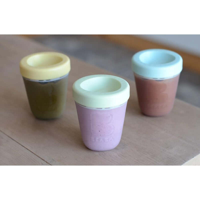 Beaba Silicone Containers 200ml, Set of 3 - Spring
