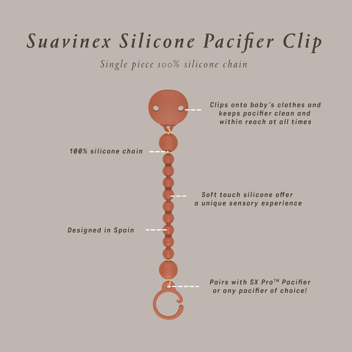 Colour Essence Silicone Bobble Soother Clip